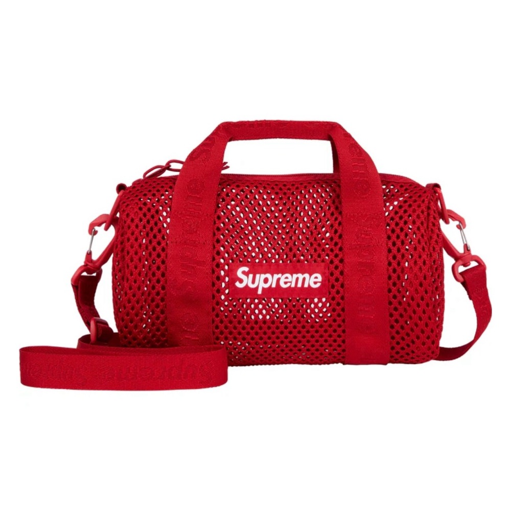 NWT Supreme Red Mesh Duffle Bag